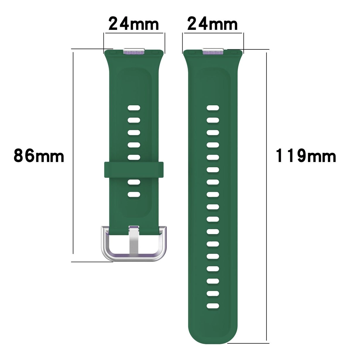 Pasek Bizon Strap Watch Silicone Pro SR do Huawei Watch Fit 3 Ciemno-zielony