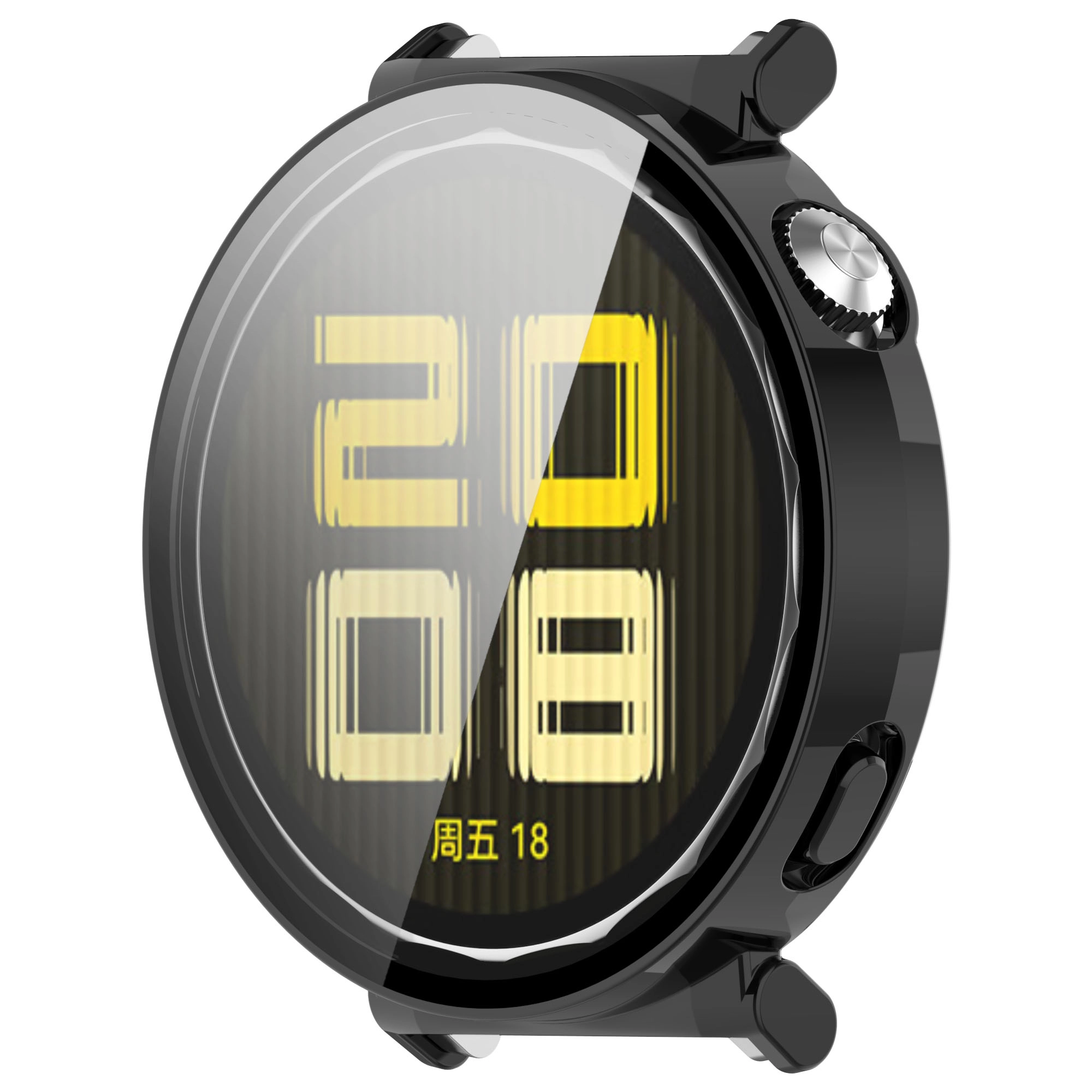 Nakładka na tarczę Bizon ze szkłem do Huawei Watch GT 5 41mm Czarny matowy