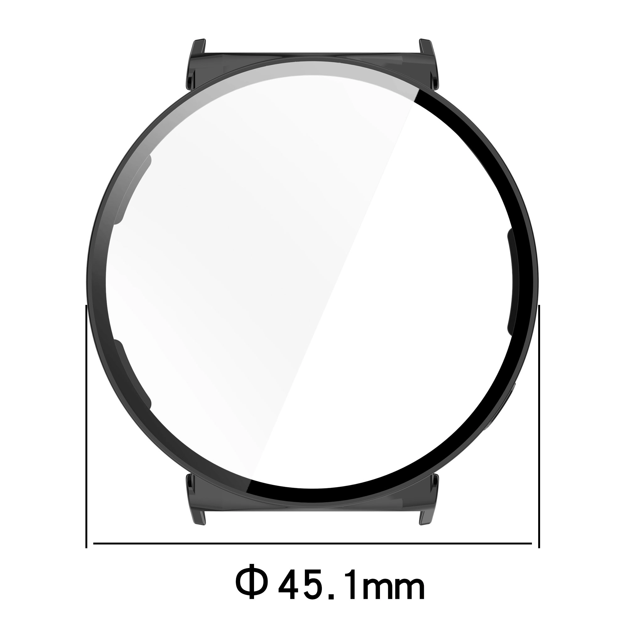 Nakładka na tarczę Bizon ze szkłem do Huawei Watch GT 5 41mm Czarny matowy