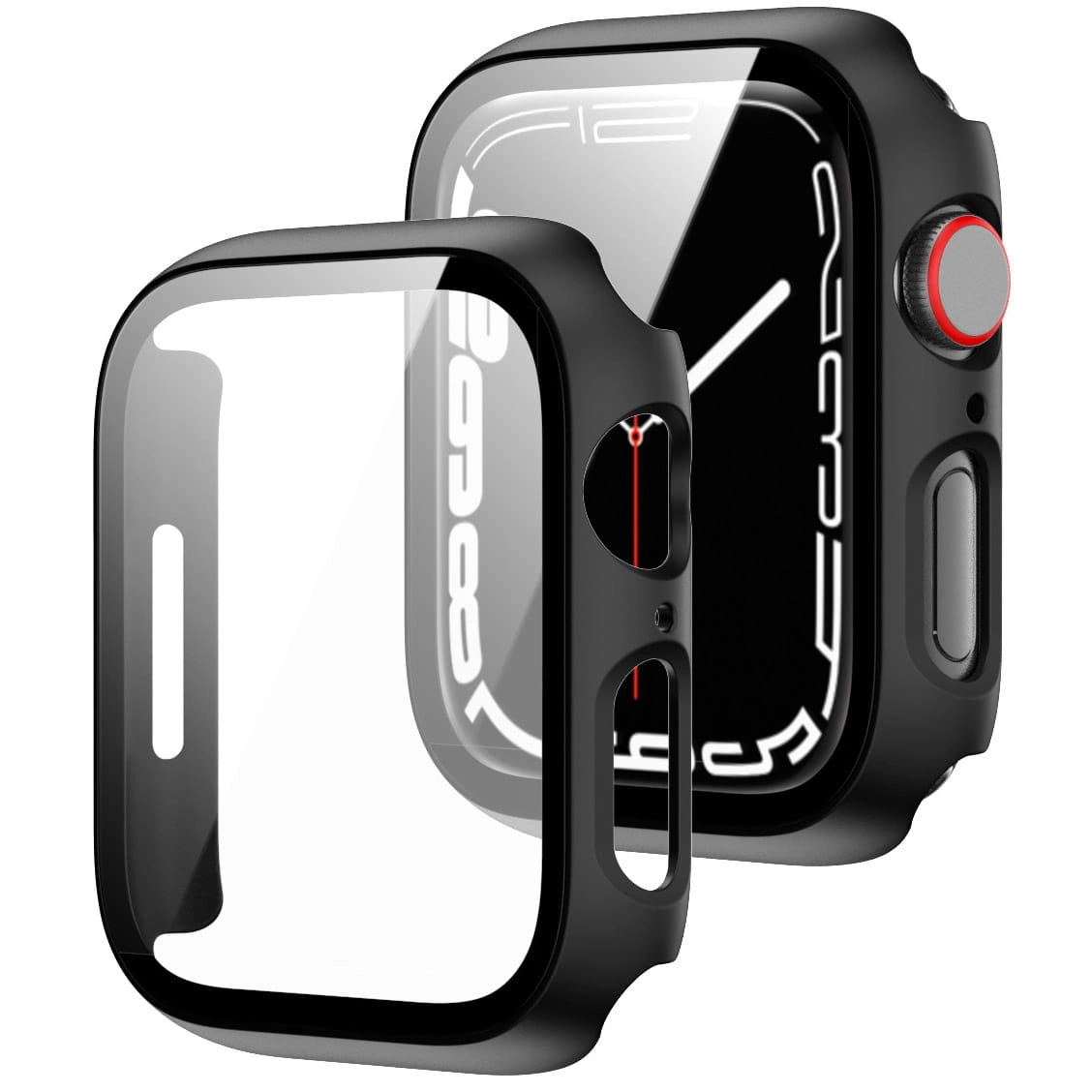 Nakładka na tarczę Bizon ze szkłem do Apple Watch 9/8/7 41mm Czarny