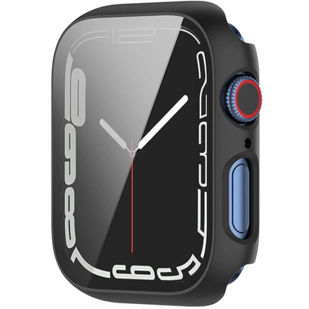 Nakładka na tarczę Bizon ze szkłem do Apple Watch 9/8/7 41mm Czarny