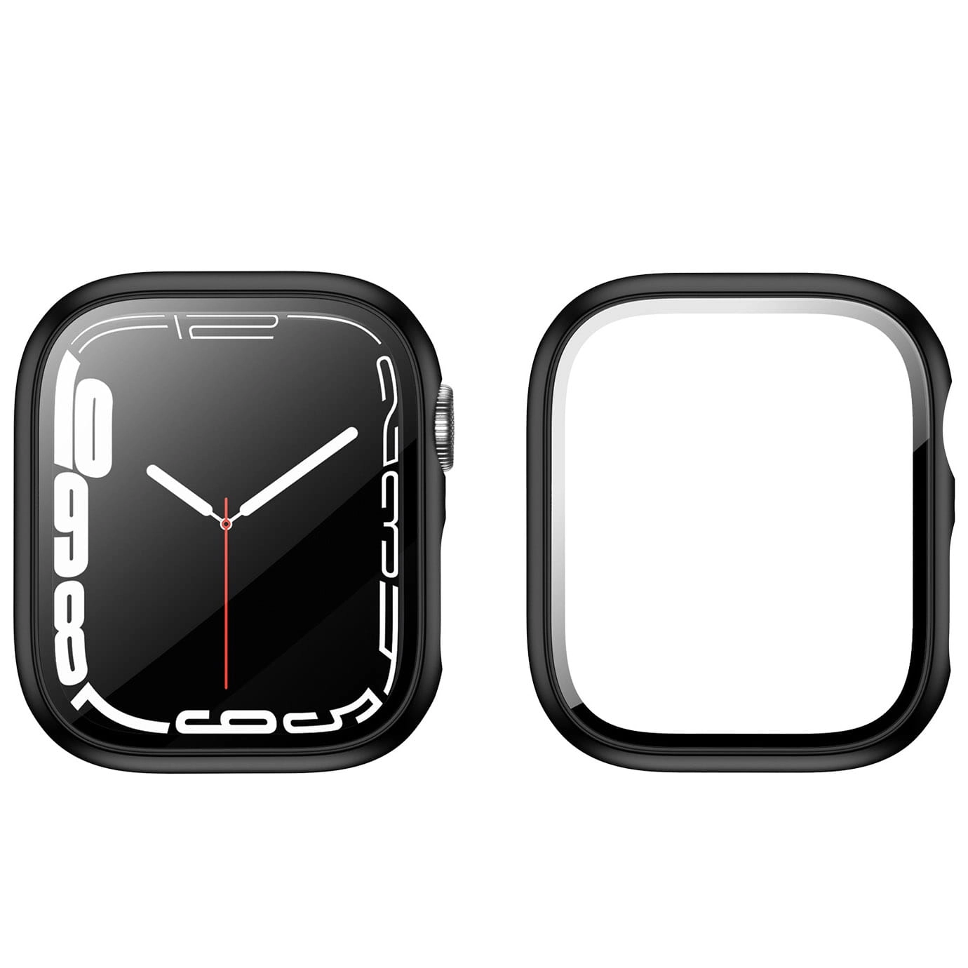 Nakładka na tarczę Bizon ze szkłem do Apple Watch 9/8/7 41mm Czarny