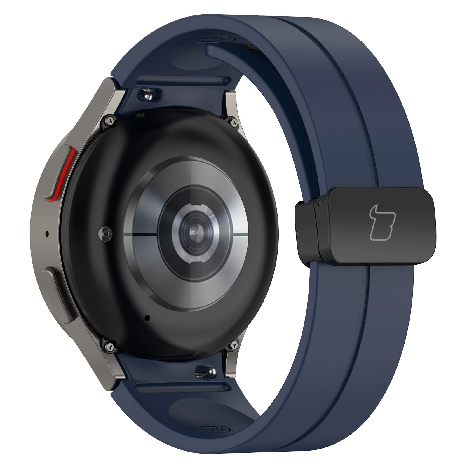 Pasek Bizon Strap Watch Silicone L do Galaxy Watch FE/7/6/6 Classic/5/5 Pro/4/4 Classic Granatowy