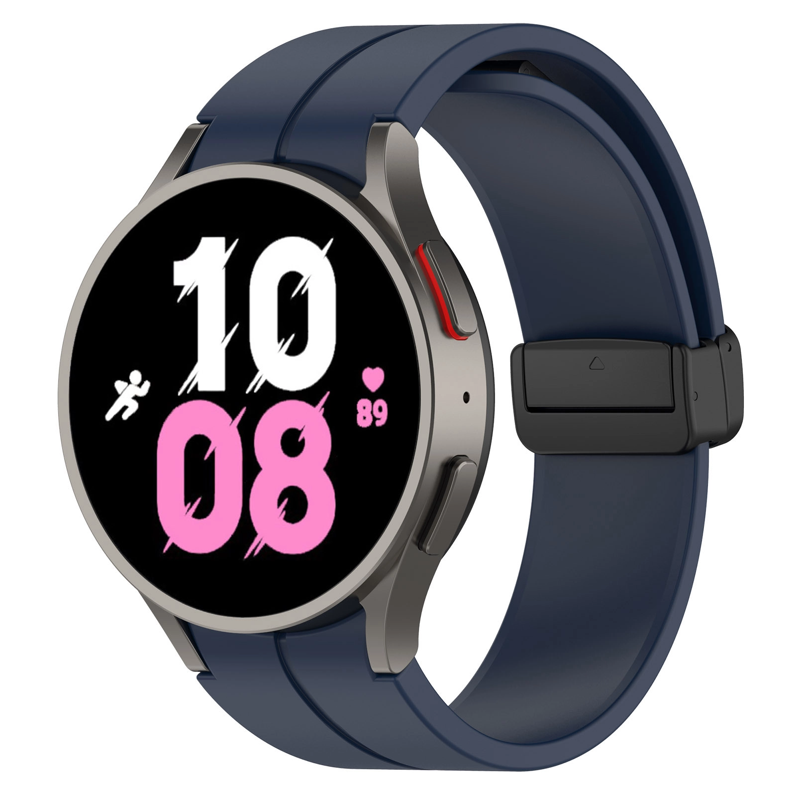 Pasek Bizon Strap Watch Silicone L do Galaxy Watch FE/7/6/6 Classic/5/5 Pro/4/4 Classic Granatowy