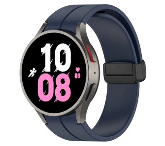 Pasek Bizon Strap Watch Silicone L do Galaxy Watch FE/7/6/6 Classic/5/5 Pro/4/4 Classic Granatowy