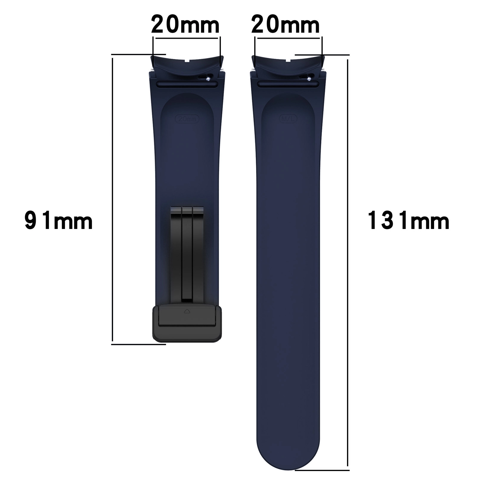 Pasek Bizon Strap Watch Silicone L do Galaxy Watch FE/7/6/6 Classic/5/5 Pro/4/4 Classic Granatowy