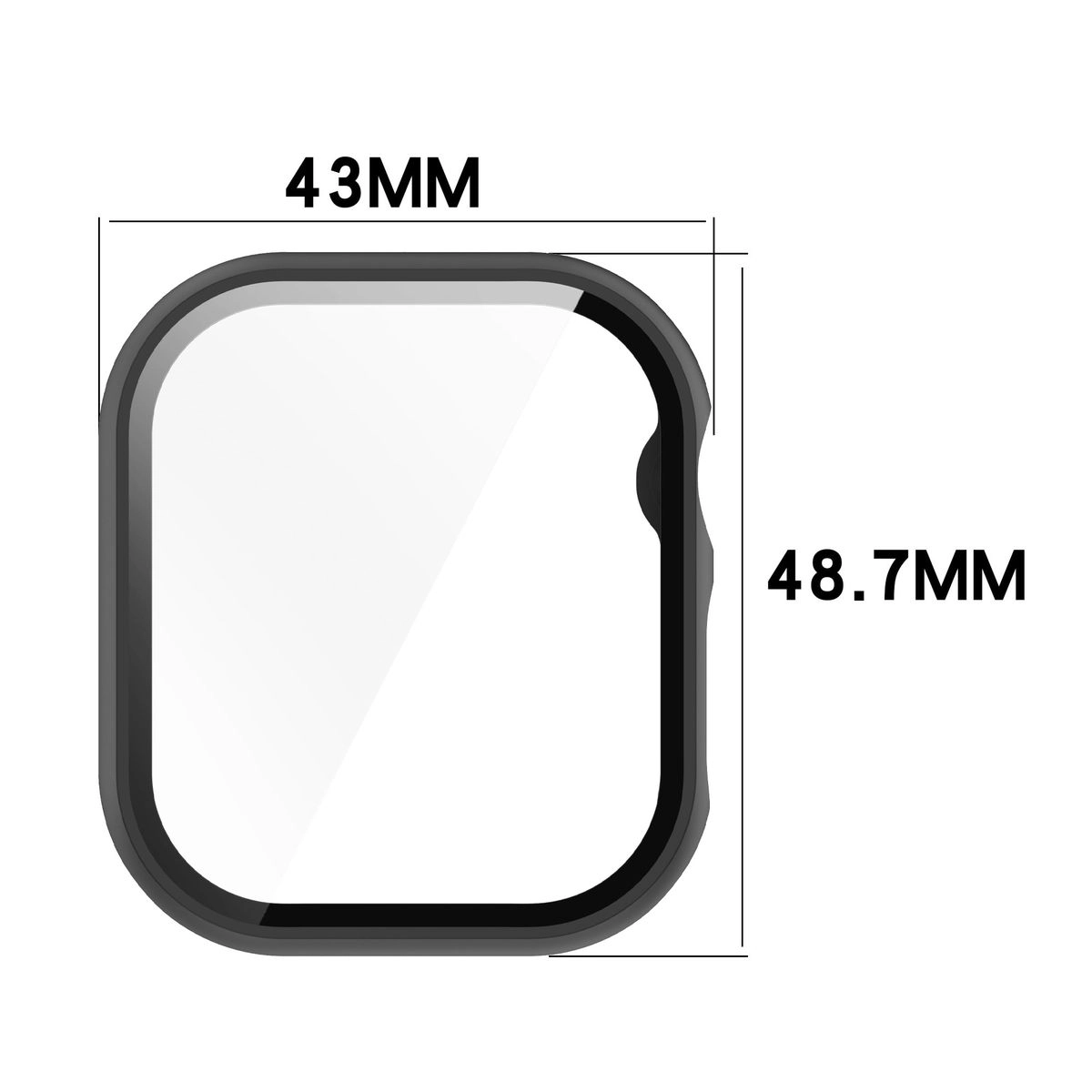 Nakładka na tarczę Bizon ze szkłem do Apple Watch 10 46mm Czarny