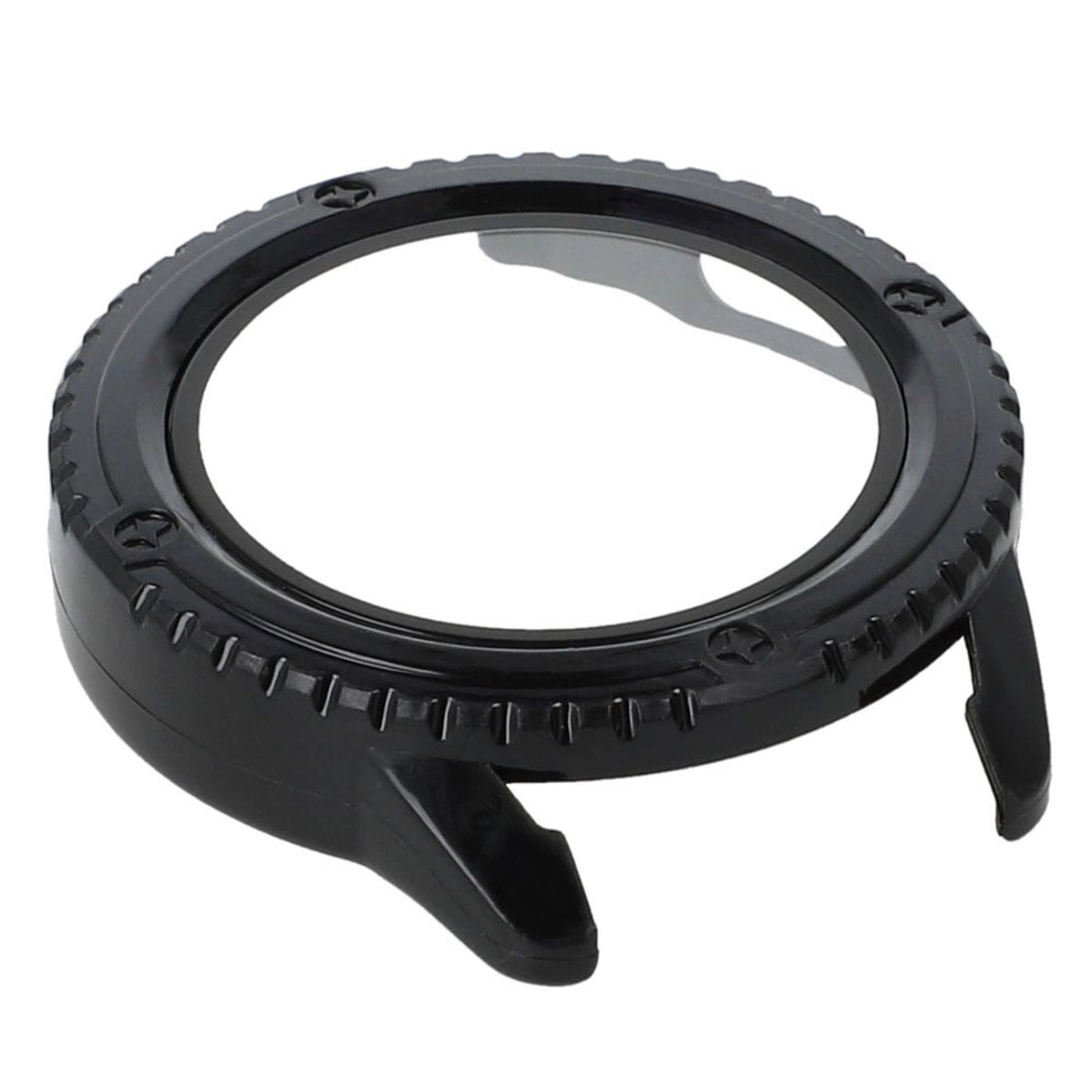 Nakładka na tarczę Bizon ze szkłem do Xiaomi Watch S3 47mm Czarny