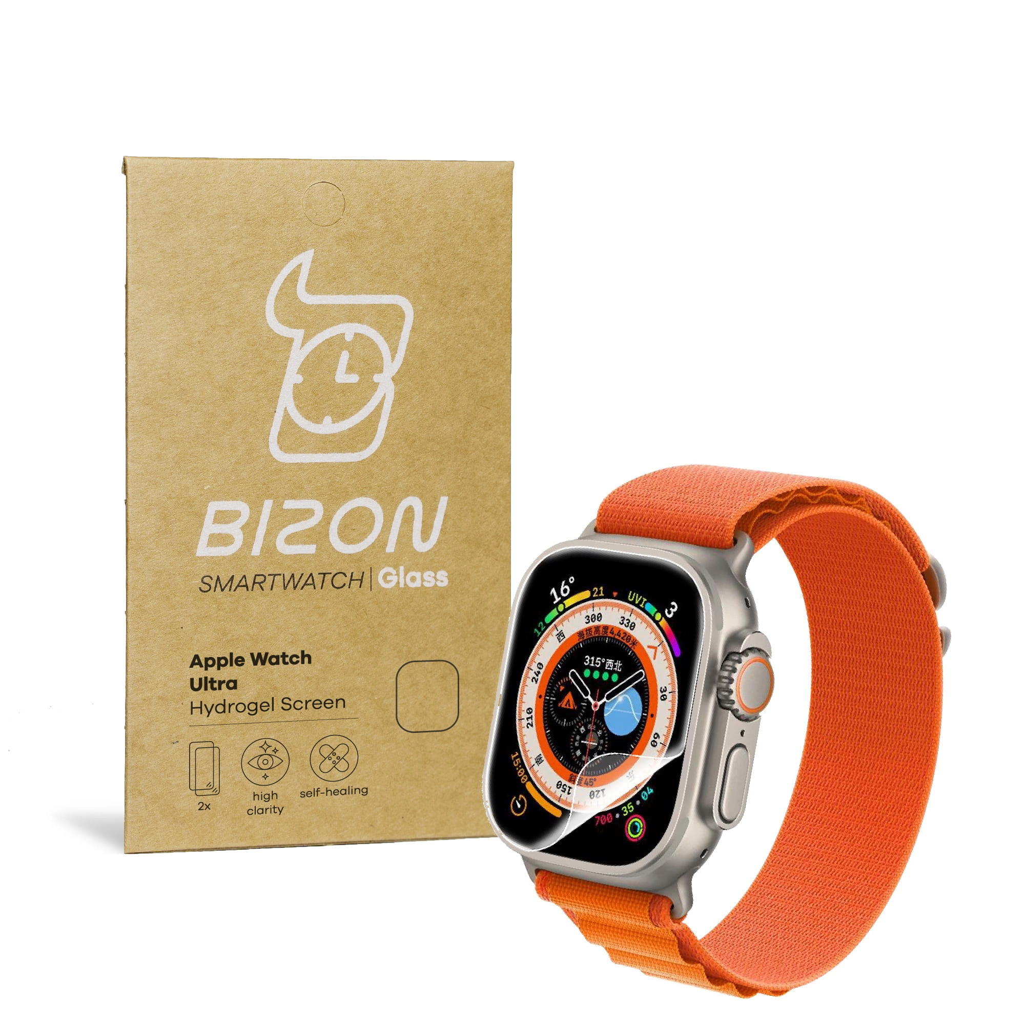 Folia hydrożelowa Bizon na ekran do Apple Watch Ultra 2/1 49mm 2 sztuki