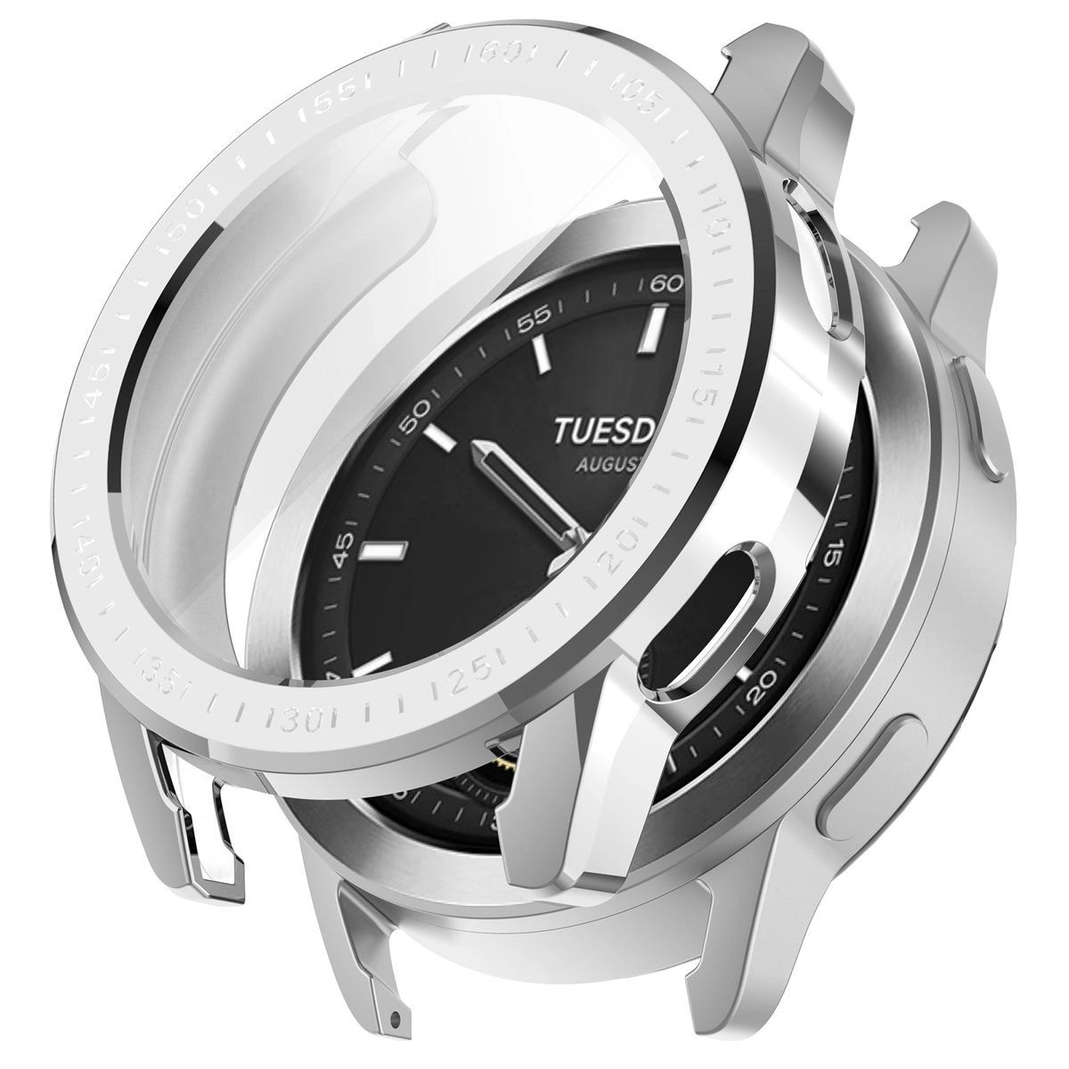 Nakładka na tarczę Bizon Felipe do Xiaomi Watch S3 47mm Srebrny