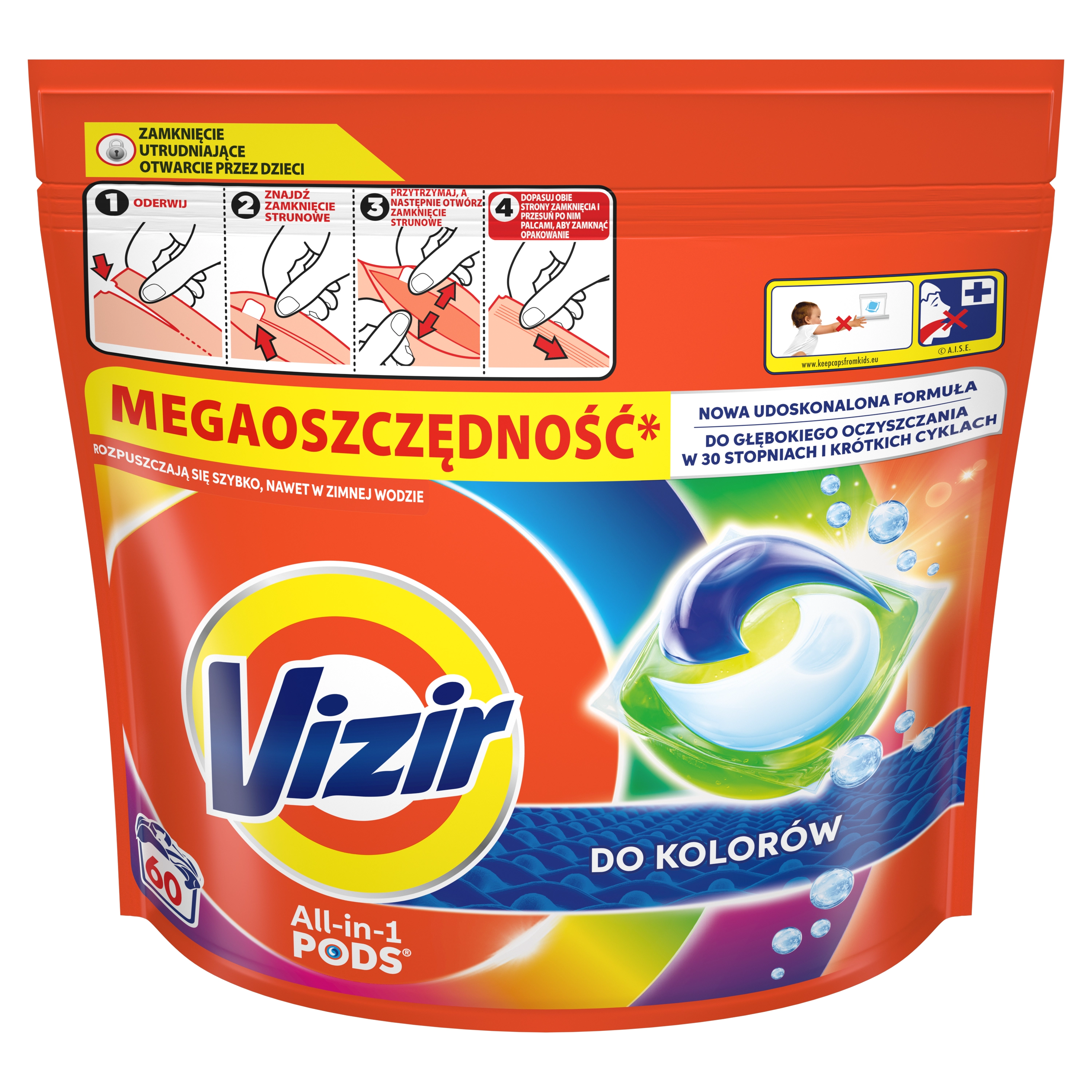 Kapsułki do prania Vizir All in 1 Color 60szt.