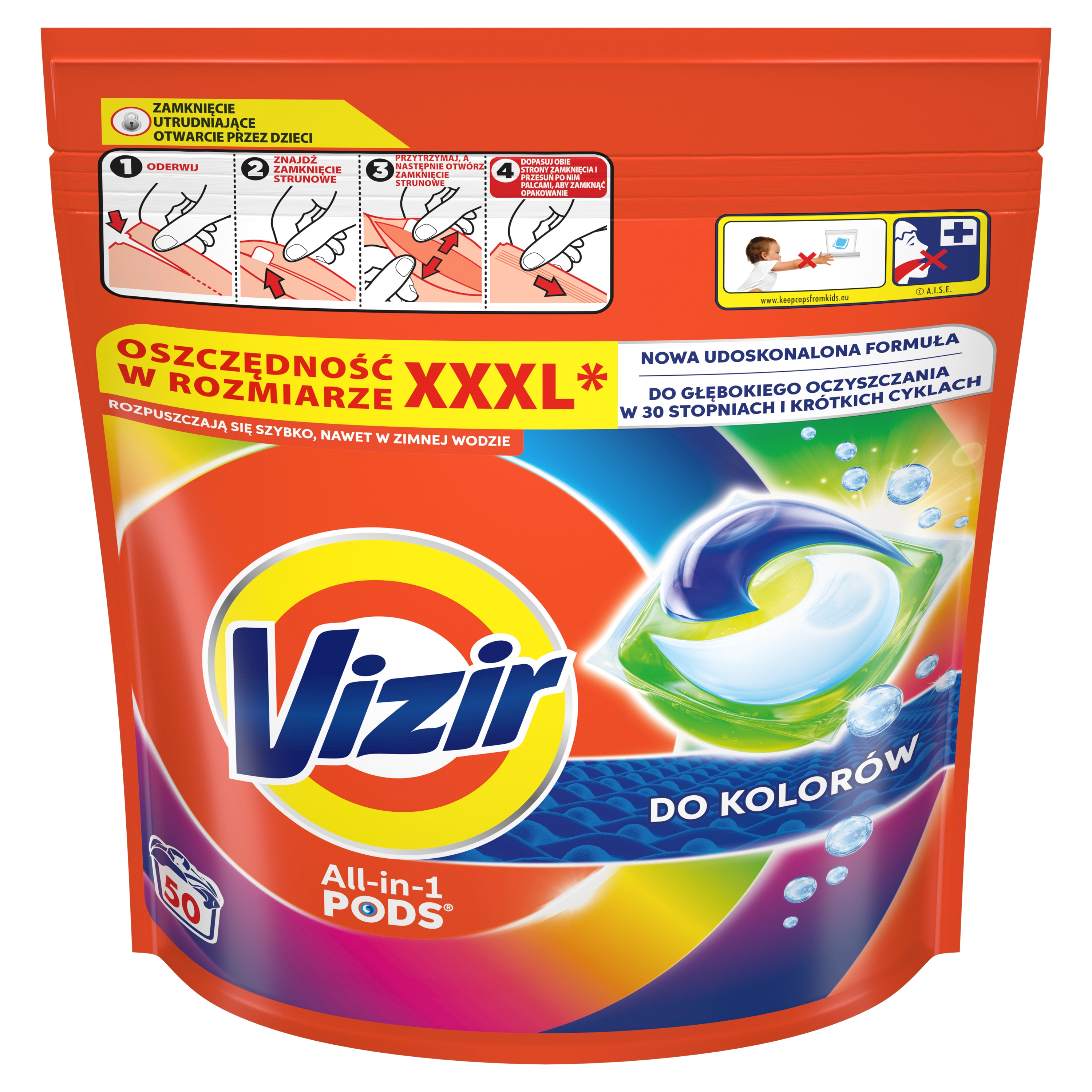 Kapsułki do prania Vizir All in 1 Color 50szt.