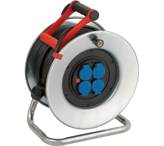 Przedłużacz bębnowy Brennenstuhl Garant S IP44 / 4 gniazda 25m Blacha stalowa Srebrny