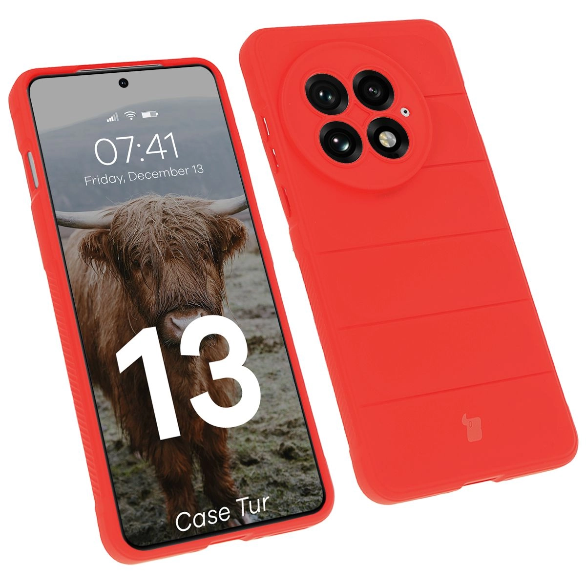 Etui Bizon Tur do OnePlus 13 Czerwony