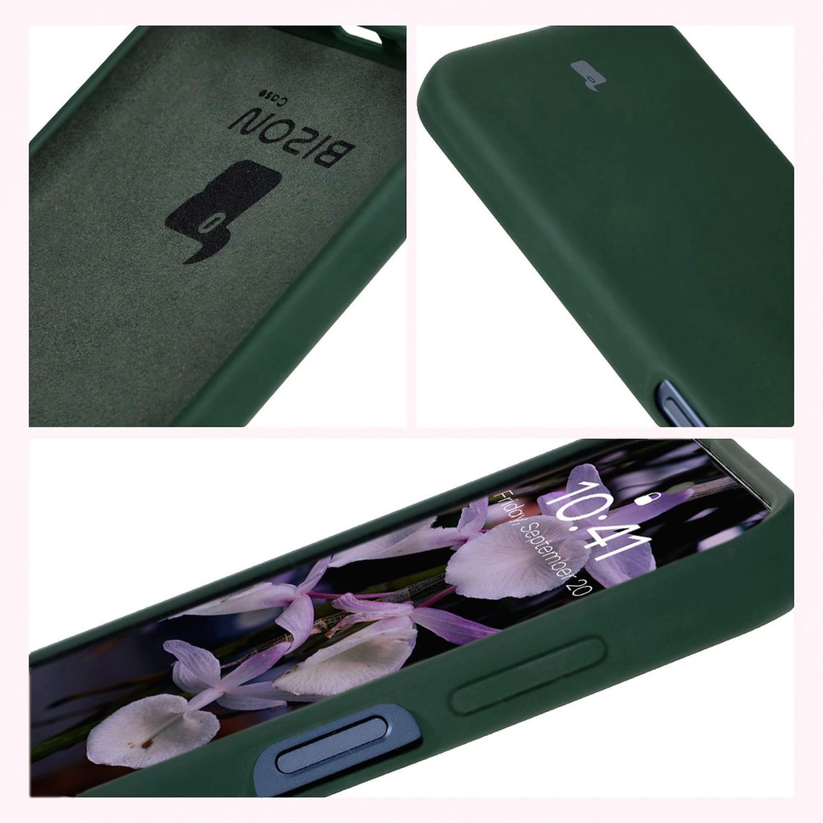 Etui Bizon Silikonowe Soft do Galaxy M35 5G Ciemnozielony