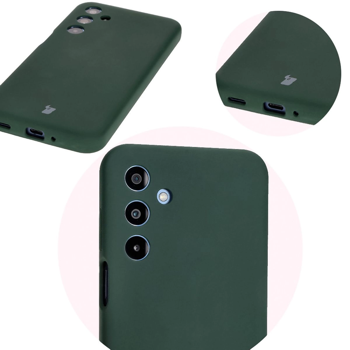 Etui Bizon Silikonowe Soft do Galaxy M35 5G Ciemnozielony