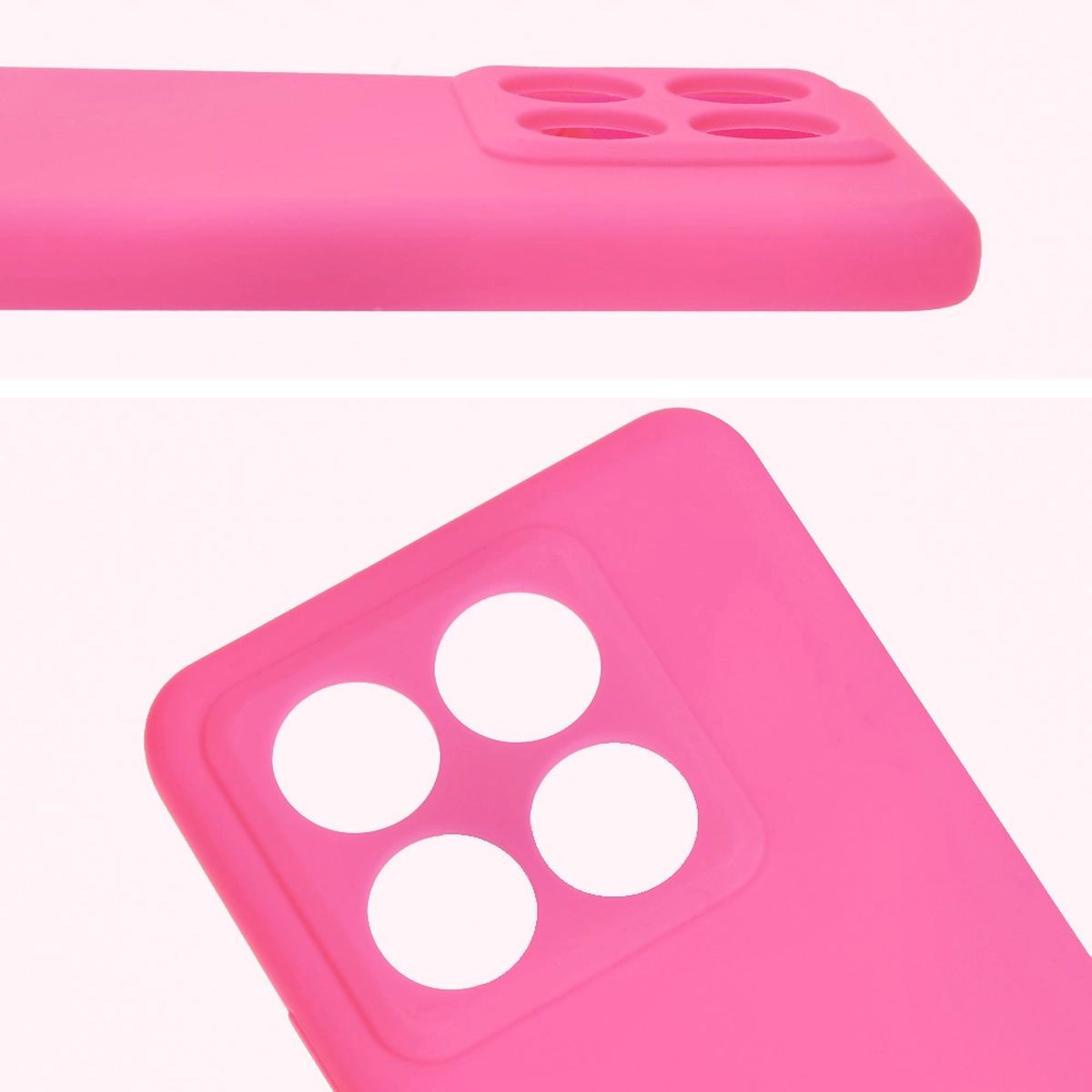 Etui Bizon Silikonowe Soft do Xiaomi 14T Pro Neonowo-różowy