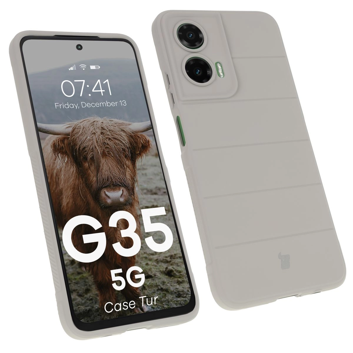 Etui Bizon Tur do Motorola Moto G35 5G Jasnoszary