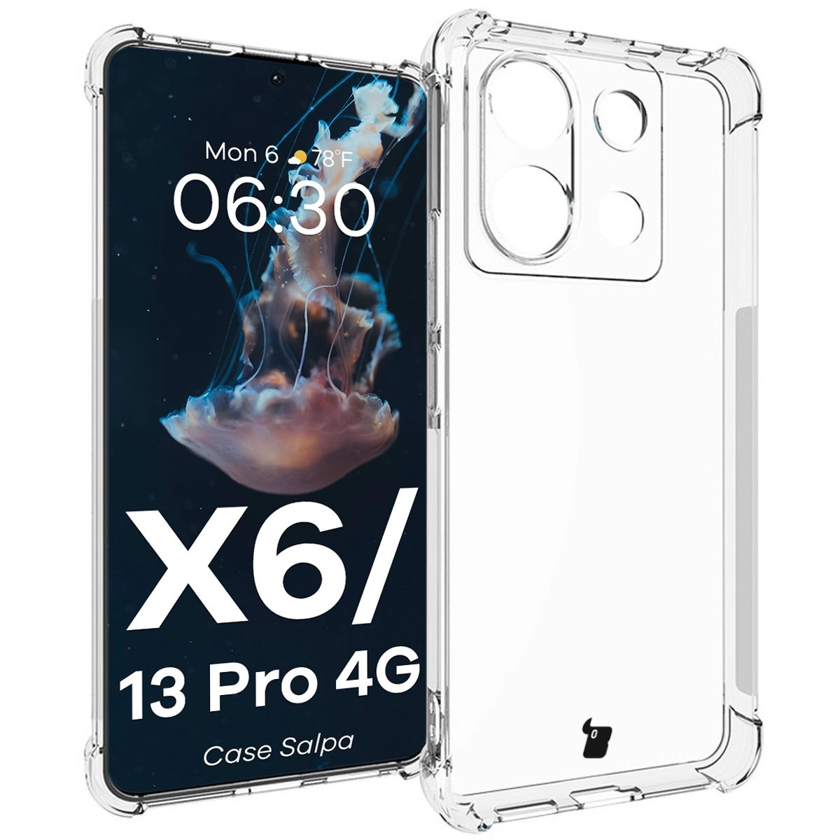 Etui Bizon Elastyczne Salpa do Poco X6 / Xiaomi Redmi Note 13 Pro 5G Przezroczysty