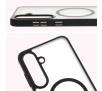 Etui Bizon MatteO z MagSafe do Galaxy S25 Plus Półprzezroczyste z czarną ramką