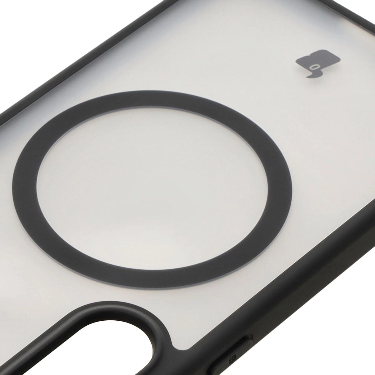 Etui Bizon MatteO z MagSafe do Galaxy S25 Plus Półprzezroczyste z czarną ramką