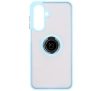 Etui Bizon z uchwytem na palec Hybrid Ring do Galaxy A26 5G Przydymione z jasnoniebieską ramką