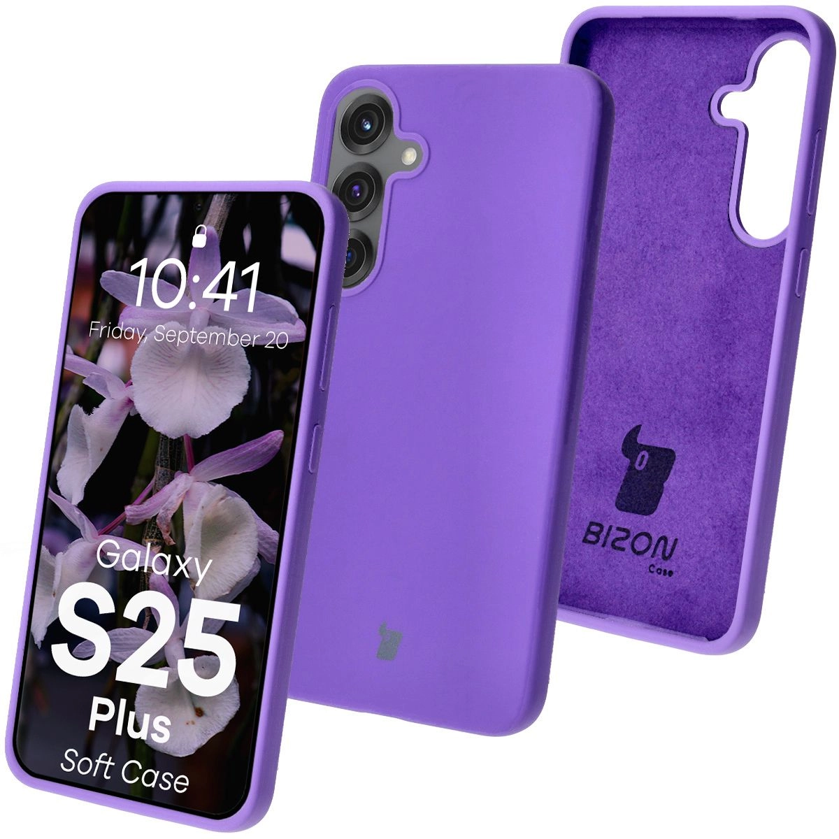 Etui Bizon Silikonowe Soft do Galaxy S25 Plus Fioletowy