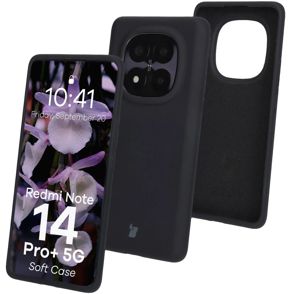 Etui Bizon Silikonowe Soft do Xiaomi Redmi Note 14 Pro Plus 5G Czarny