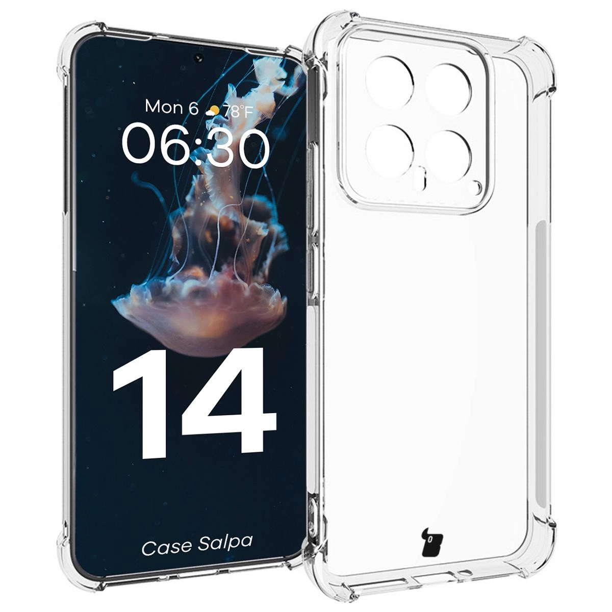 Etui Bizon Elastyczne Salpa do Xiaomi 14 Przezroczysty
