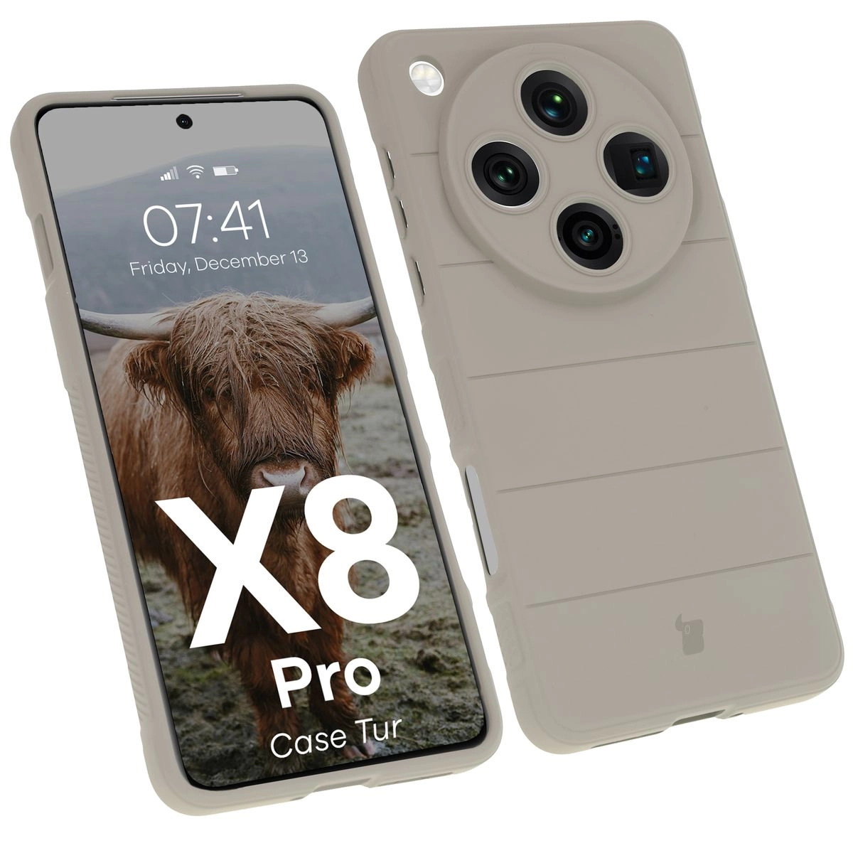 Etui Bizon Tur do Oppo Find X8 Pro Jasnoszary