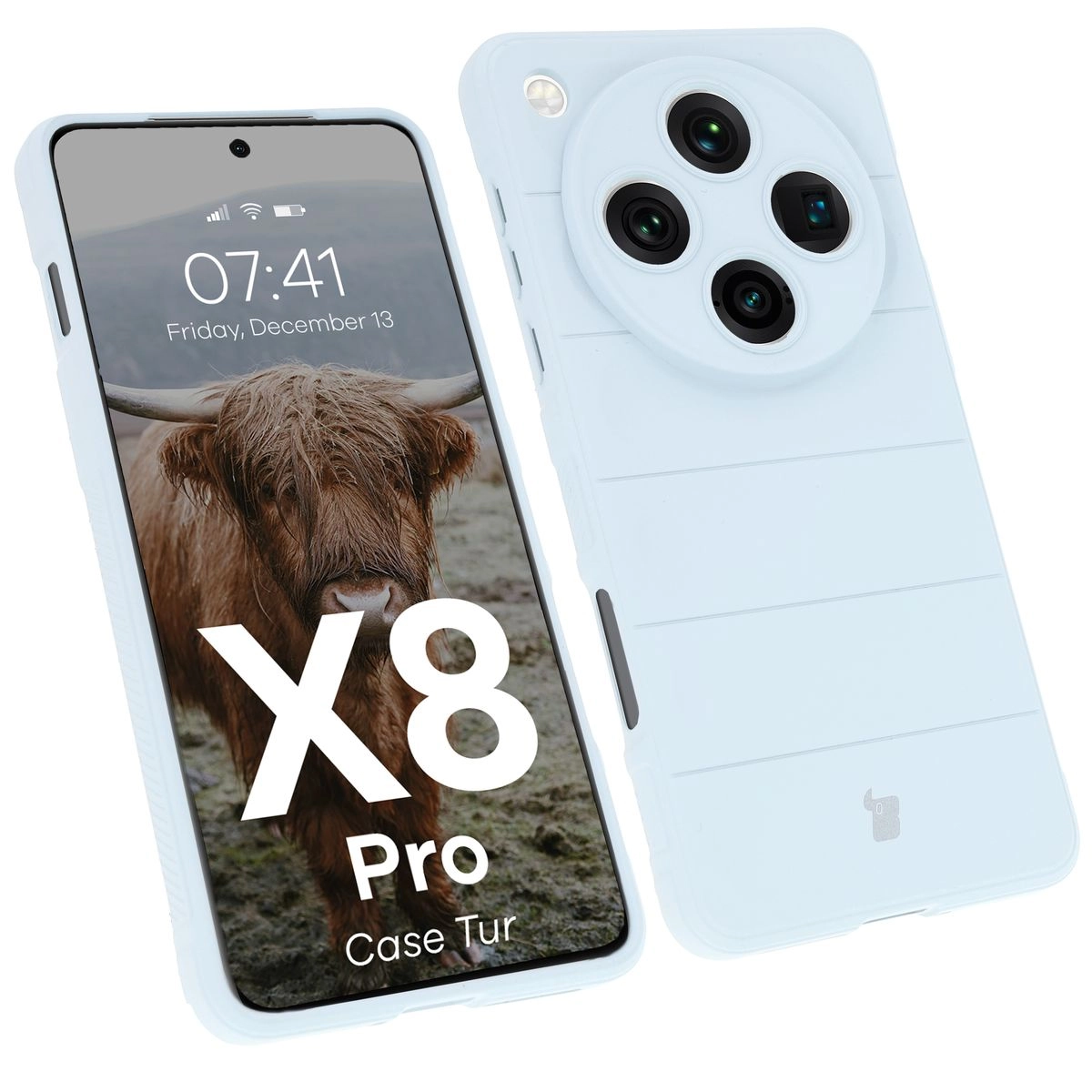 Etui Bizon Tur do Oppo Find X8 Pro Jasnoniebieskie