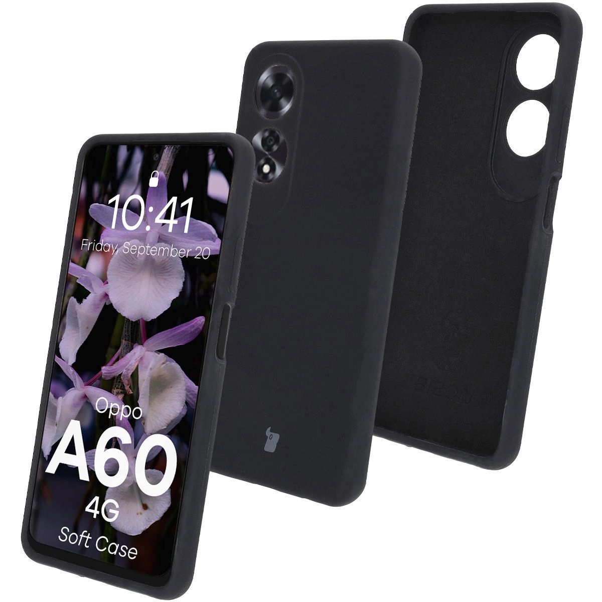 Etui Bizon Silikonowe Soft do Oppo A60 4G Czarny