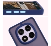 Etui Bizon z uchwytem na palec Hybrid Ring do Xiaomi Redmi Note 14 Pro 5G / Poco X7 Przydymione z granatową ramką