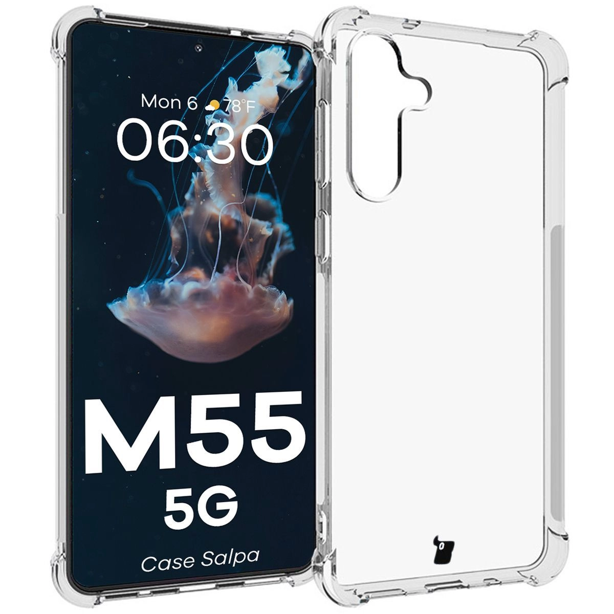 Etui Bizon Elastyczne Salpa do Galaxy M55 5G Przezroczysty