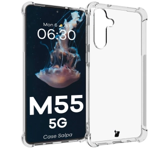 Etui Bizon Elastyczne Salpa do Galaxy M55 5G Przezroczysty
