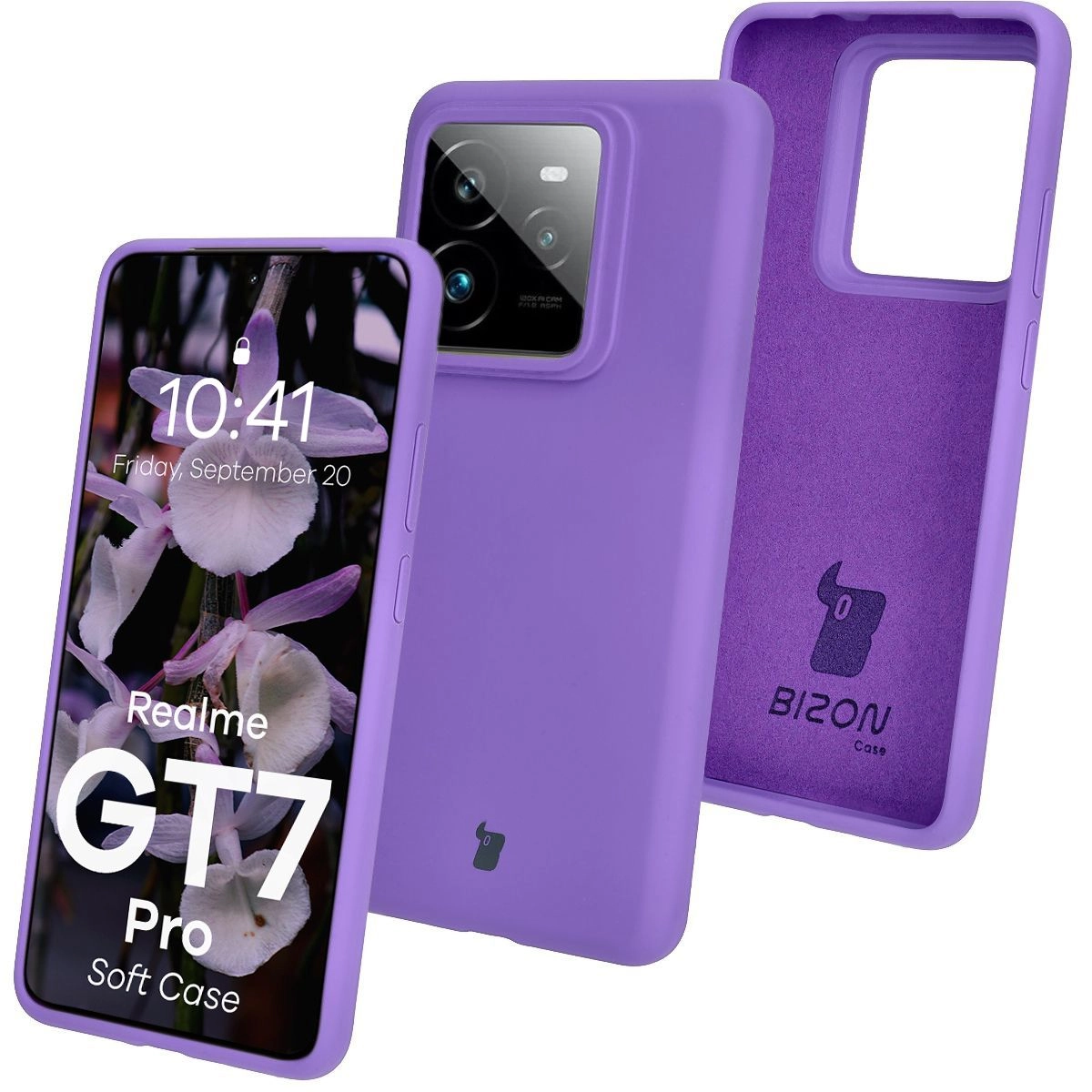 Etui Bizon Silikonowe Soft do Realme GT 7 Pro Fioletowy