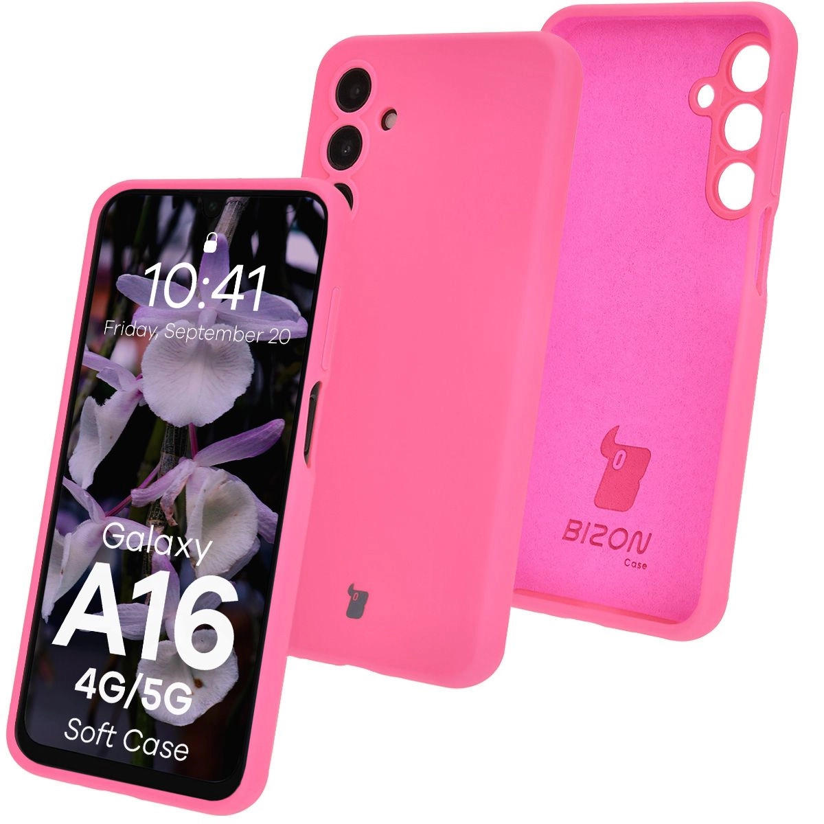 Etui Bizon Silikonowe Soft do Galaxy A16 4G/5G Neonowo-różowy