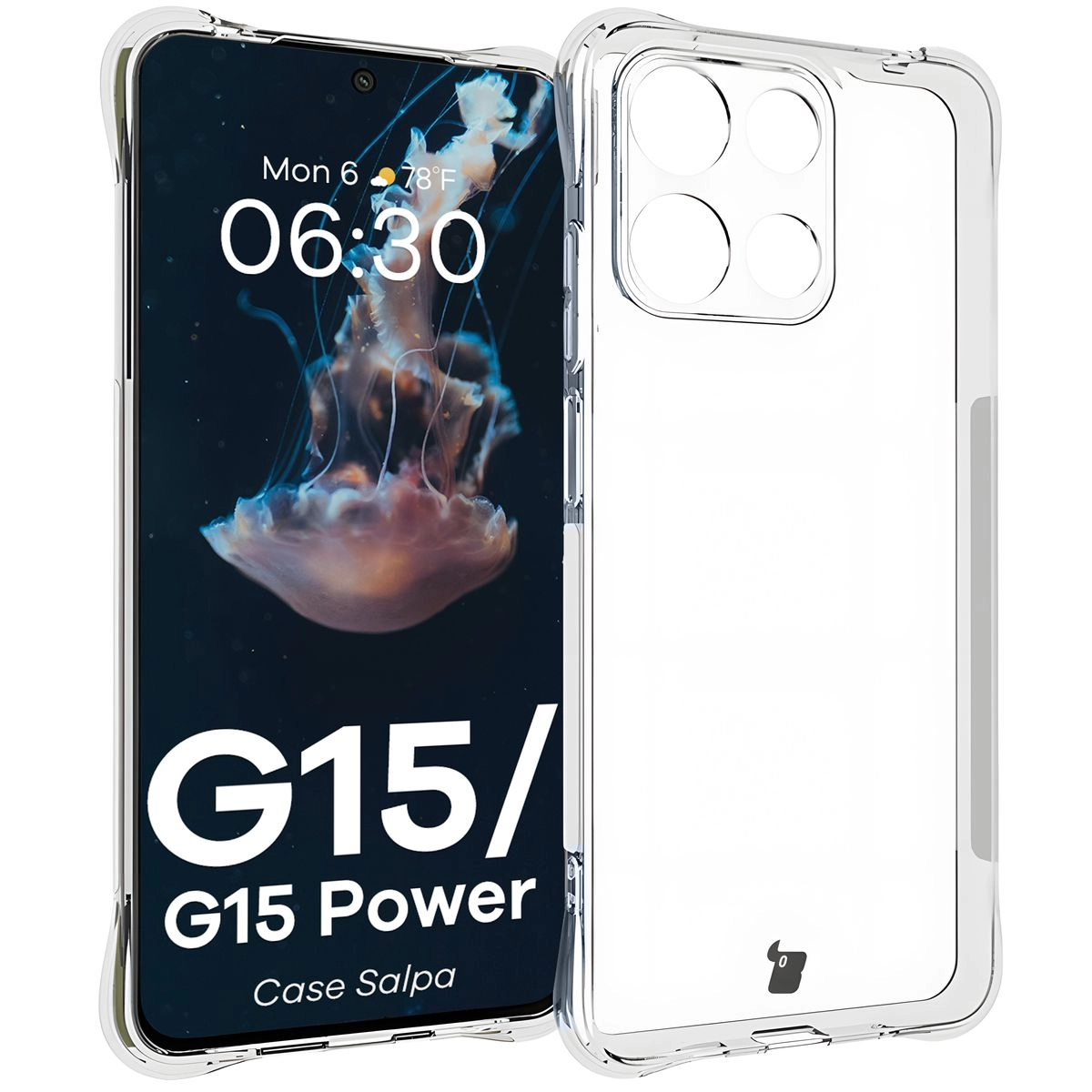 Etui Bizon Elastyczne Salpa do Motorola Moto G15 / G15 Power Przezroczysty