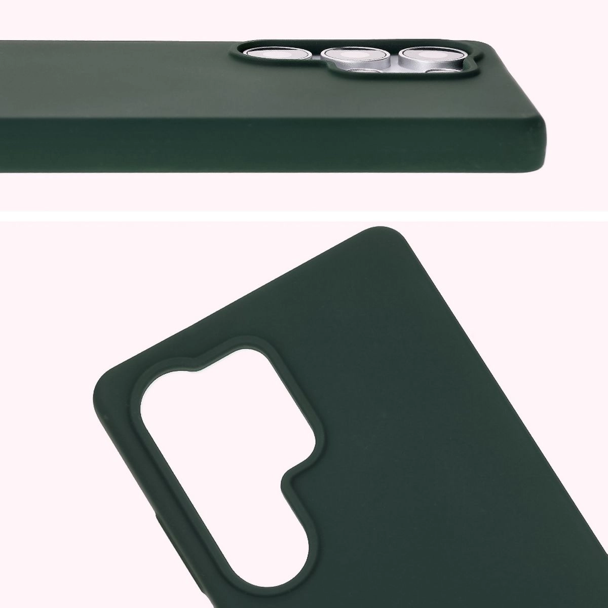 Etui Bizon Silikonowe Soft do Galaxy S25 Ultra Ciemnozielony