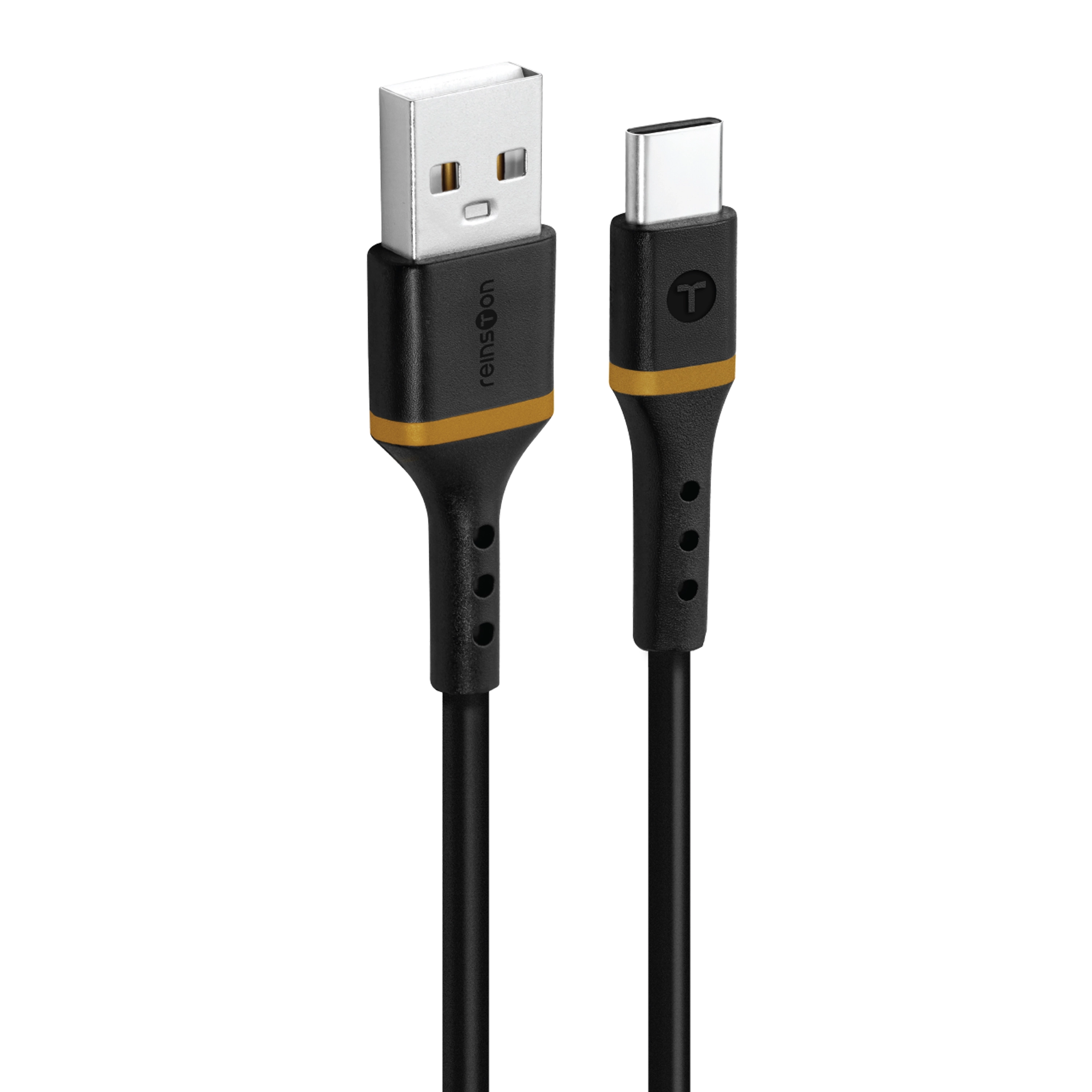 Kabel telefoniczny Reinston EK06AC USB-A do USB-C 0,6m Czarny