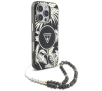 Etui Guess Palm Trees Triangle Pearl Strap MagSafe do iPhone 16 Pro Max Czarny