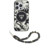 Etui Guess Palm Trees Triangle Pearl Strap MagSafe do iPhone 16 Pro Max Czarny