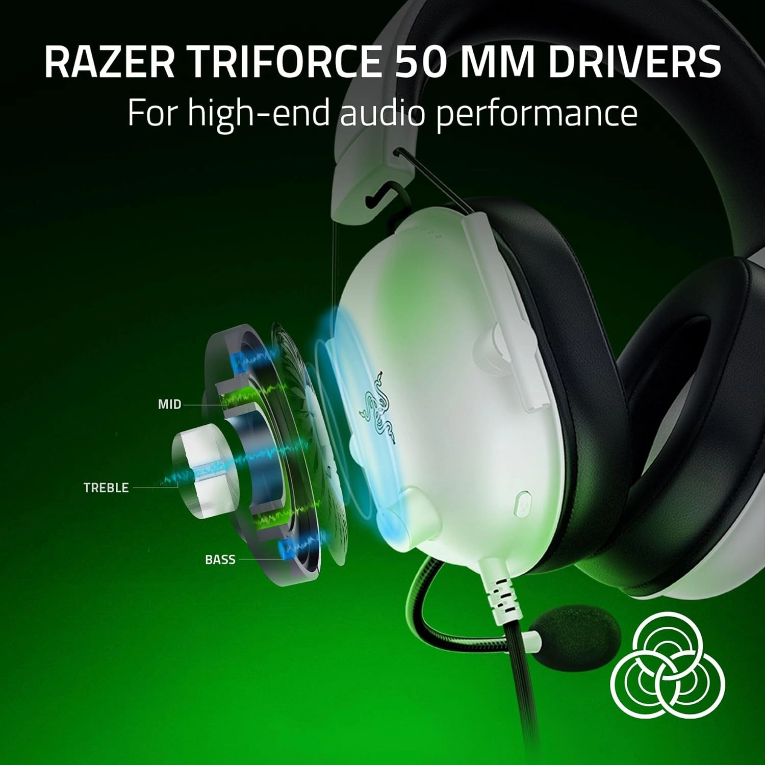 Słuchawki przewodowe z mikrofonem Razer BlackShark V2 X Xbox Nauszne Biały