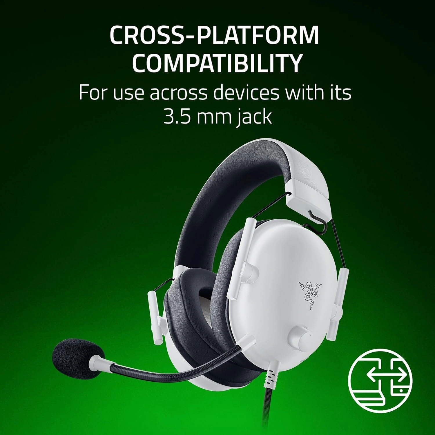 Słuchawki przewodowe z mikrofonem Razer BlackShark V2 X Xbox Nauszne Biały