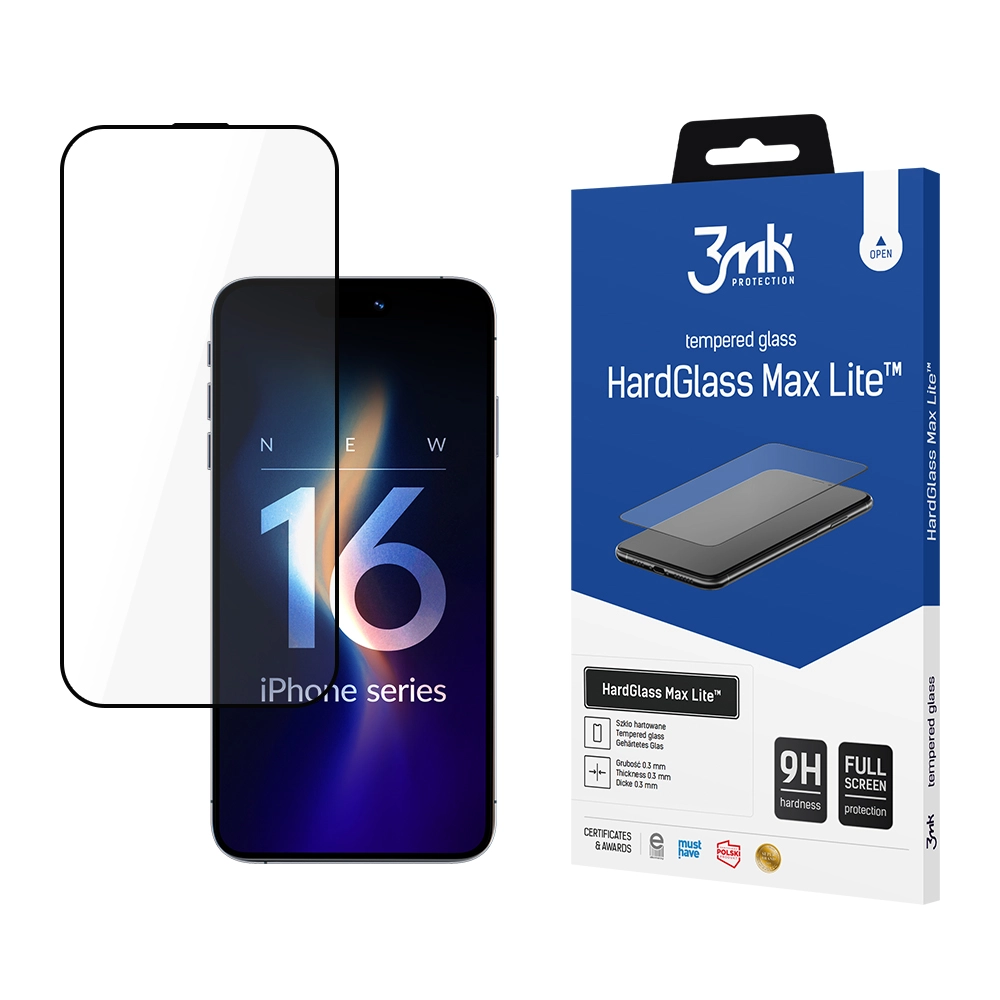 Szkło hartowane 3mk HardGlass Max Lite Black do iPhone 16 Pro