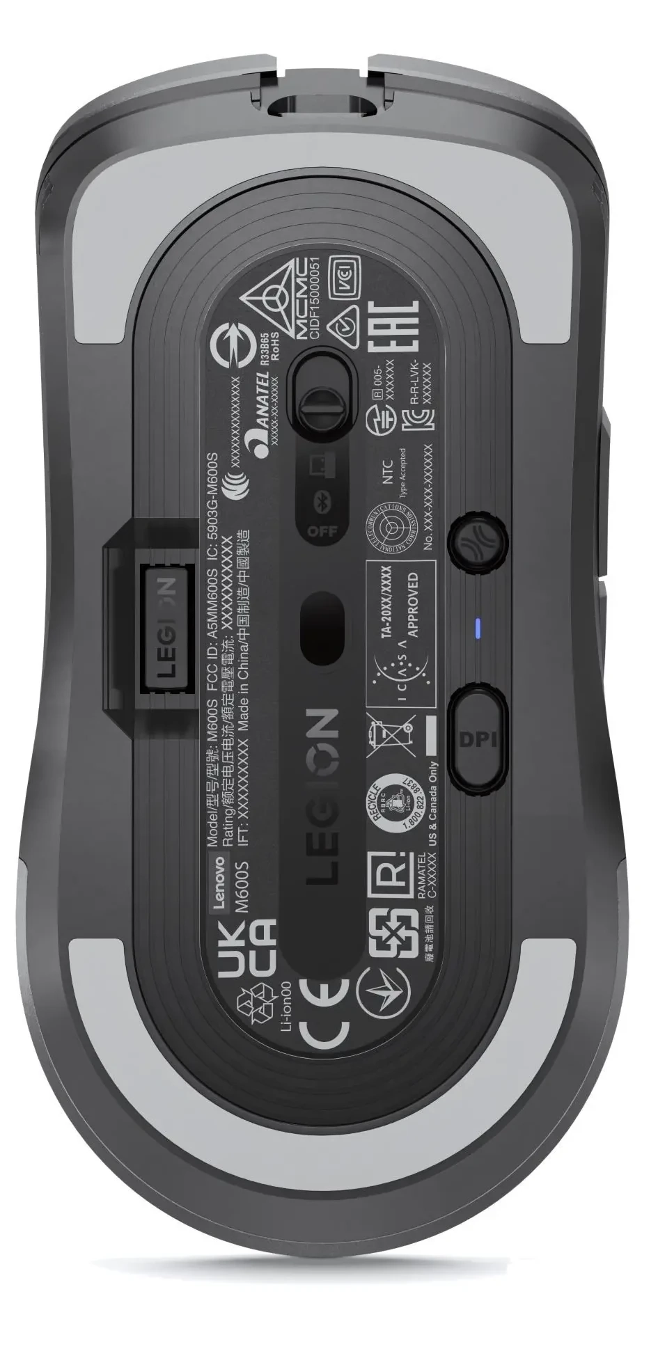 Myszka gamingowa Lenovo Legion M600s Qi Szary