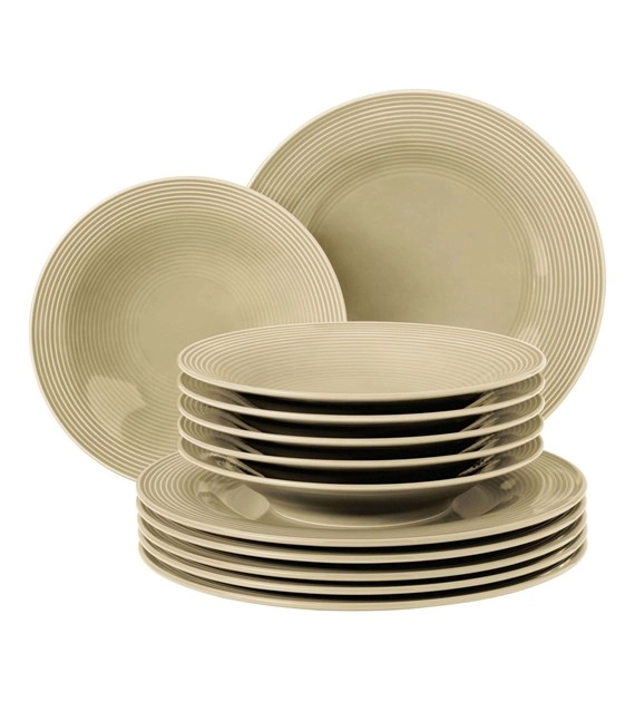 Zestaw obiadowy Seltmann Beat Color Glaze 12 elementów Piaskowy