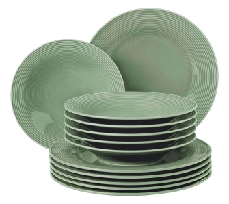Zestaw obiadowy Seltmann Beat Color Glaze 12 elementów Zielony