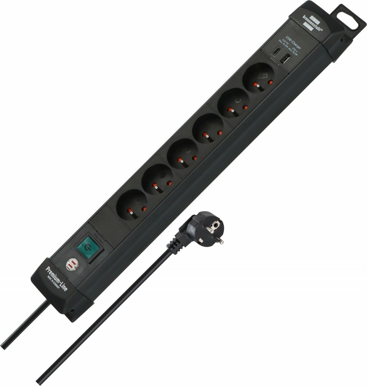 Listwa Brennenstuhl Premium-Line 6 gniazd 3m USB-C PD 30W USB-A 18W Czarny