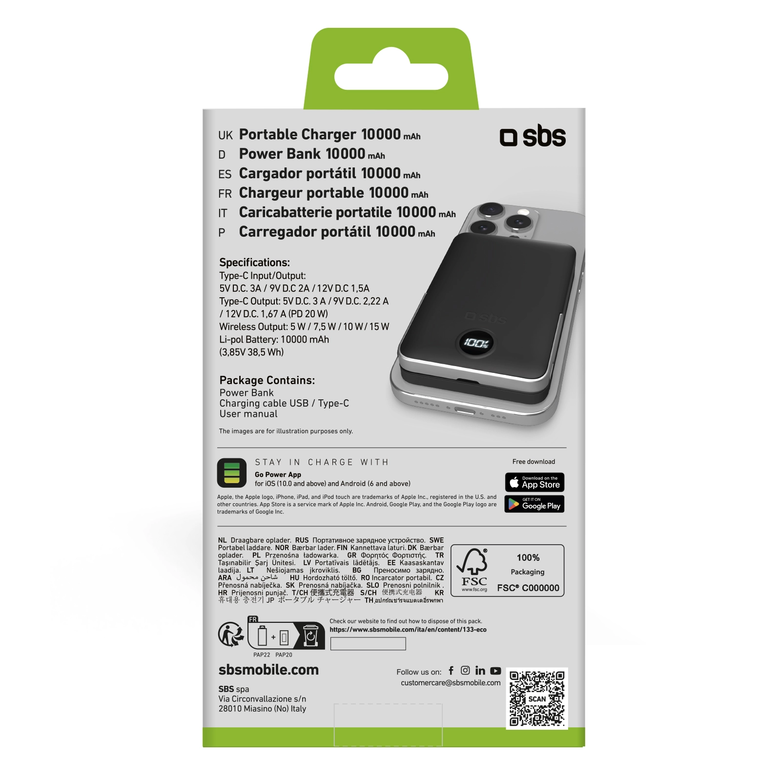 Powerbank SBS TEBB10000MAGSTAND Mag Stand Power Bank 10000mAh PD20W